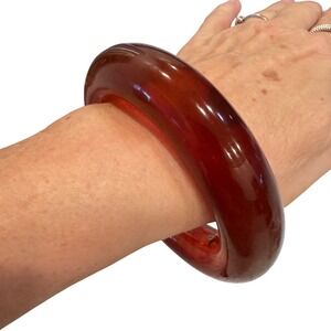 Kenneth Lane Bangle Bracelet Dark Red Lucite Vintage Woman's 1980's EUC‎